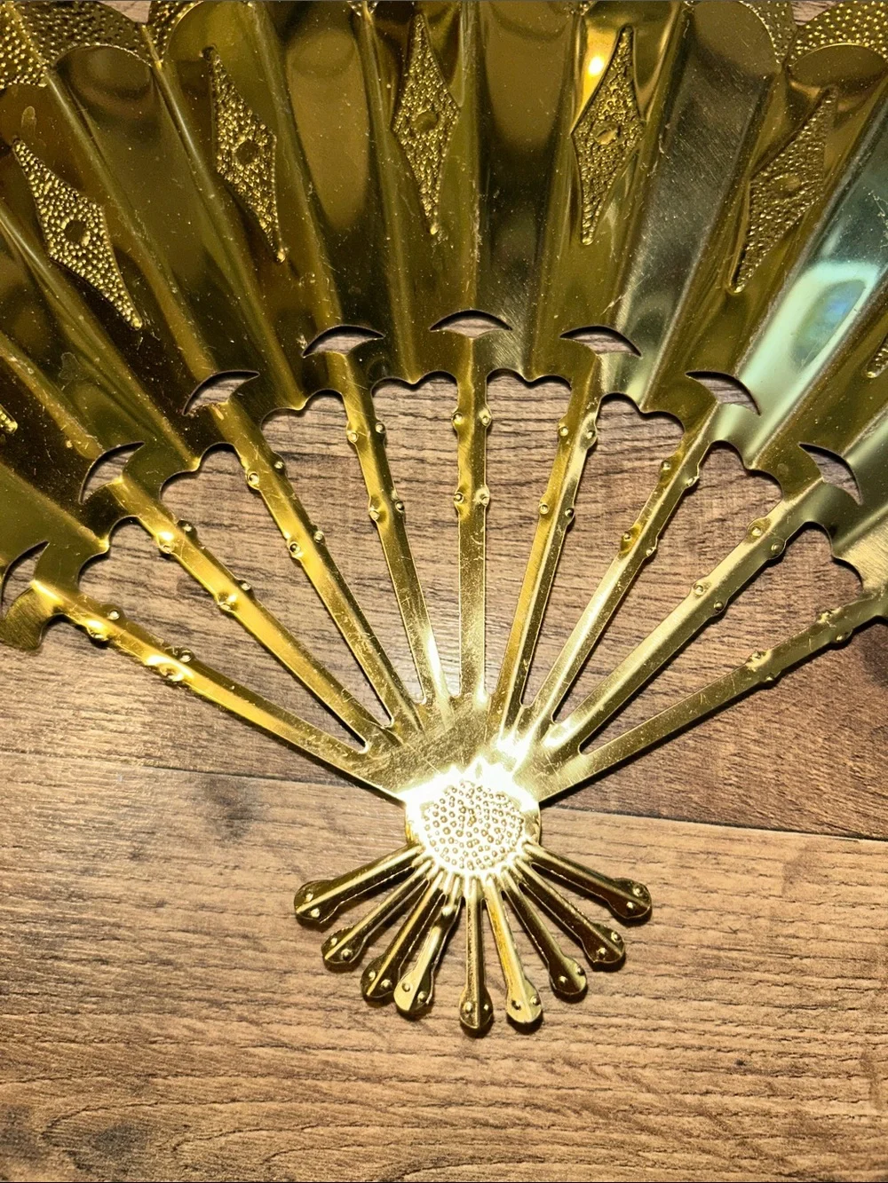 MCM Home Interiors Gold Decorative Fan Wall. Decor - Set of 2